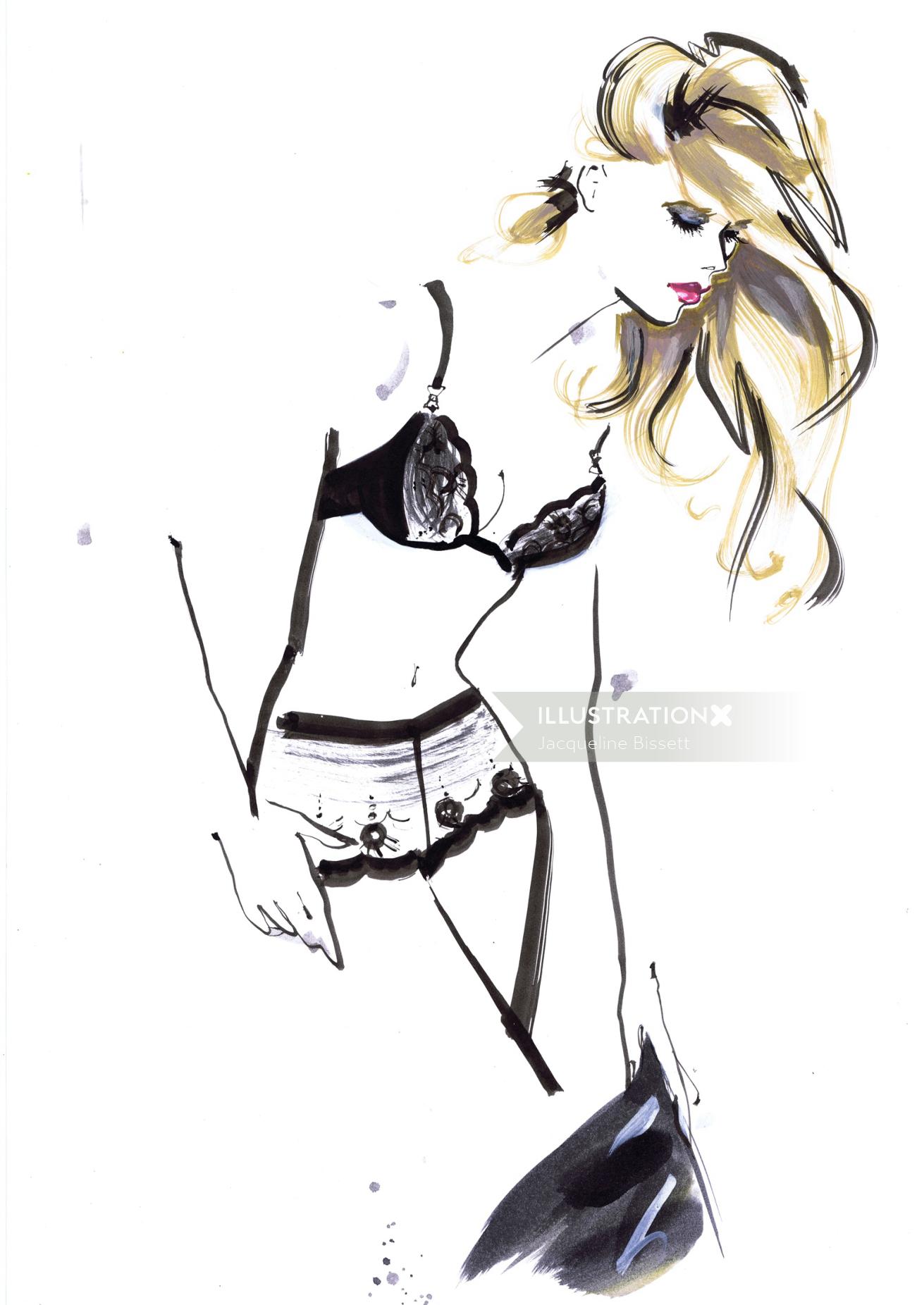 Illustration de la ligne d&#39;une femme en bikini