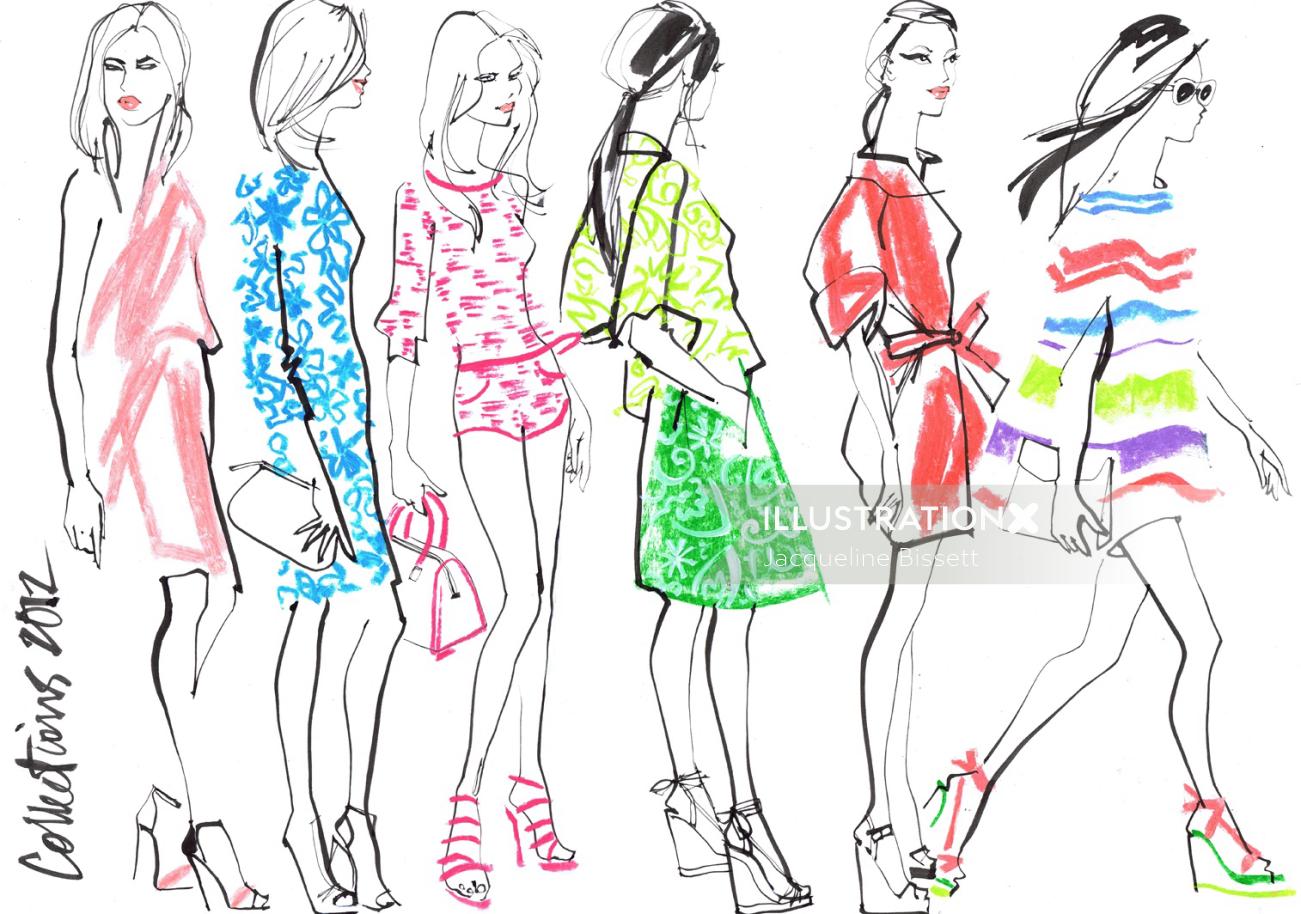 Fashion illustration by Jacqueline Bissett