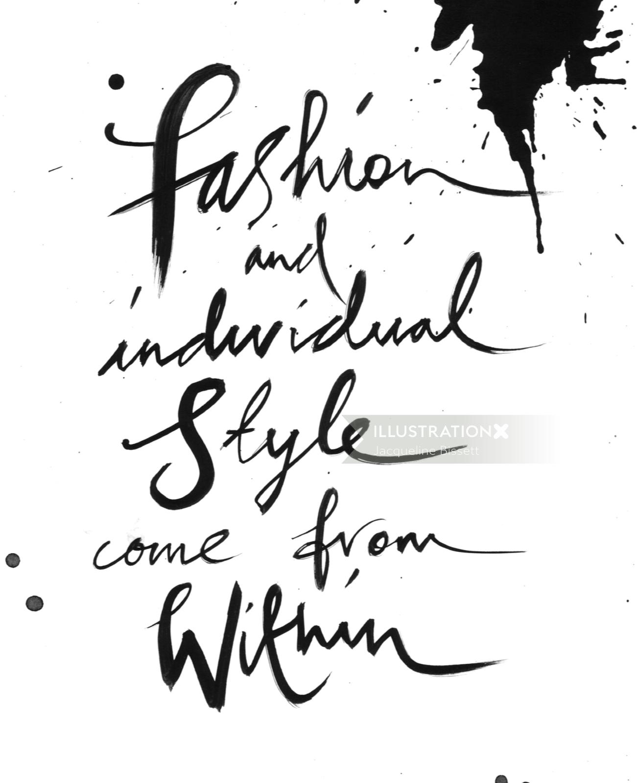 Lettering illustration about fashion