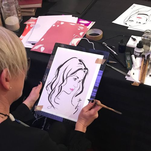 Live event drawing with Private Drama by Jacqueline Bissett