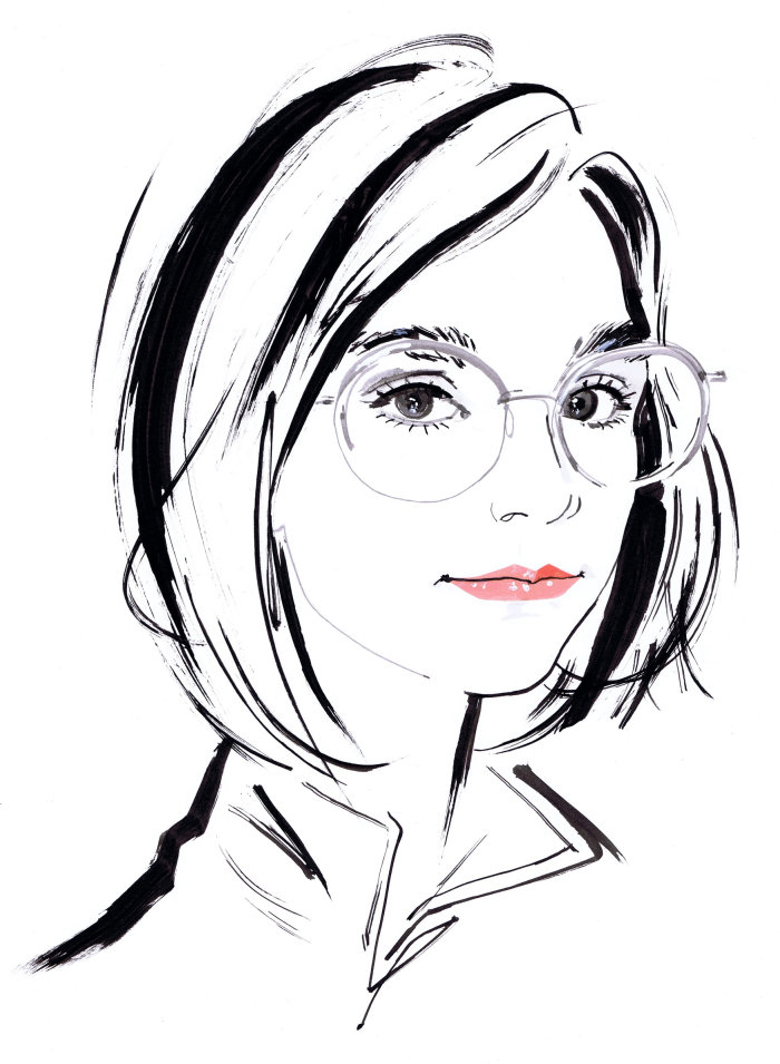 Fashion illustration of girl with glasses
