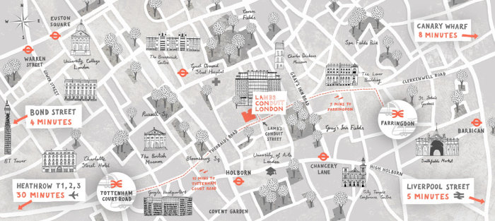 Map Illustration of Lamb's Conduit Street