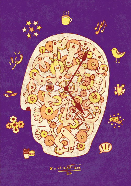 O psicólogo Ilustração do tempo em nossa vida cotidiana