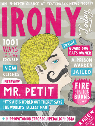 Arte da capa da revista Irony Today
