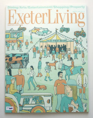 Arte da capa do livro Exeter Living 
