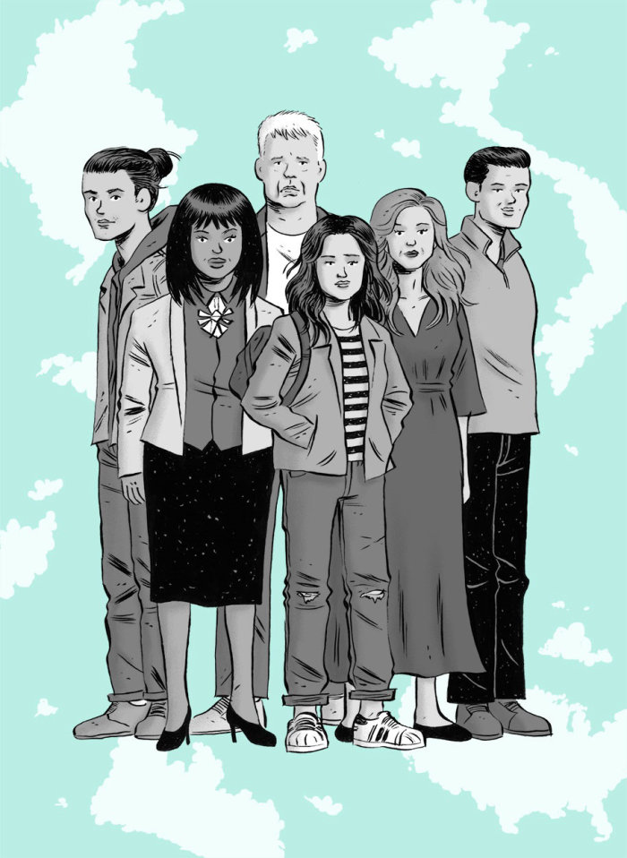 Editorial illustration of family for New York Magazine 