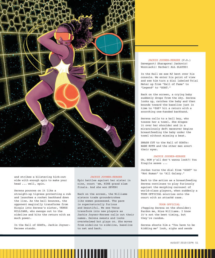 Arte editorial de Serena Williams para a ESPN Magazine