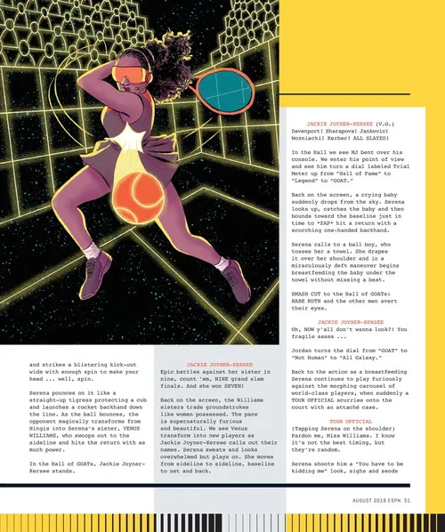 Editorial art of Serena Williams for ESPN Magazine
