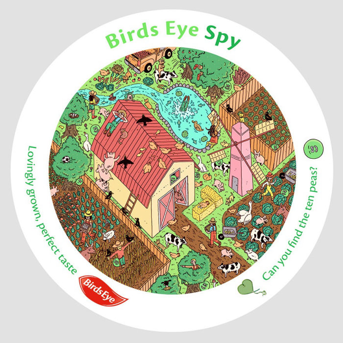 Graphic design of birds eye spy