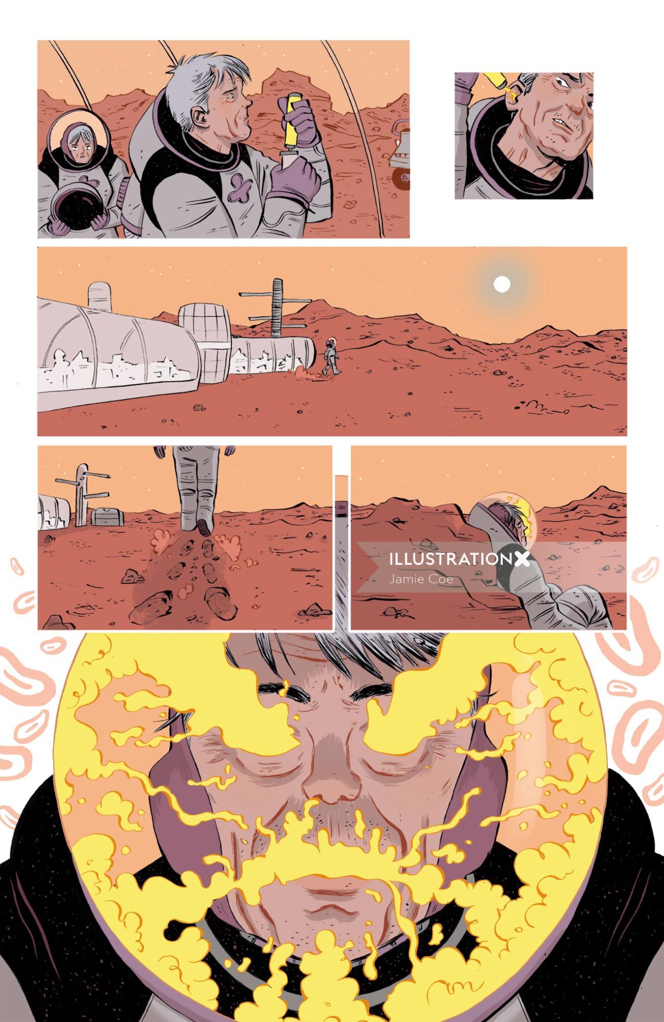 火星のコミックイラスト