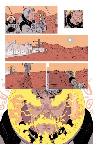 Comic illustration on mars
