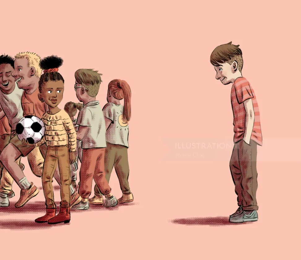 Editorial image showing social exclusion among children