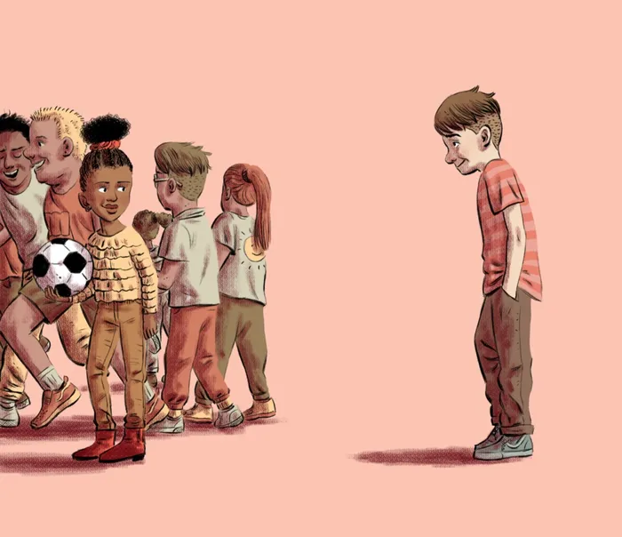 Editorial image showing social exclusion among children