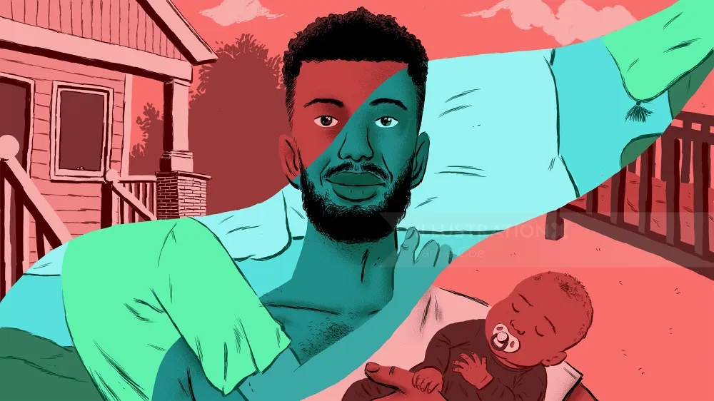 Visual representation of Black male singlehood featured in an Andscape article