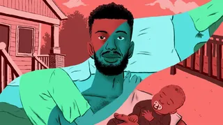 Visual representation of Black male singlehood featured in an Andscape article