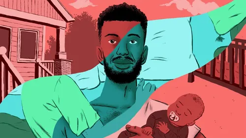 Visual representation of Black male singlehood featured in an Andscape article