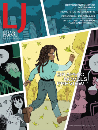 Capa de quadrinhos do Library Journal com uma &#39;visualização de novelas gráficas&#39;