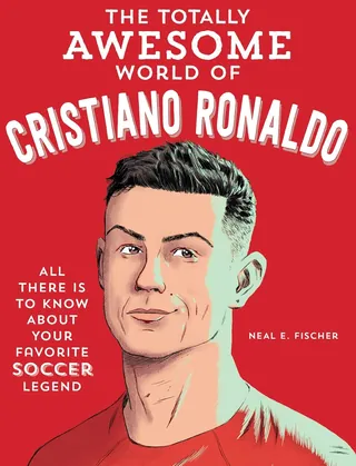 Vibrant illustrated cover highlighting Cristiano Ronaldo in motion