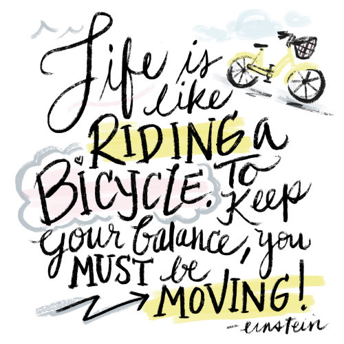 Lettering art of Life is like a riding 