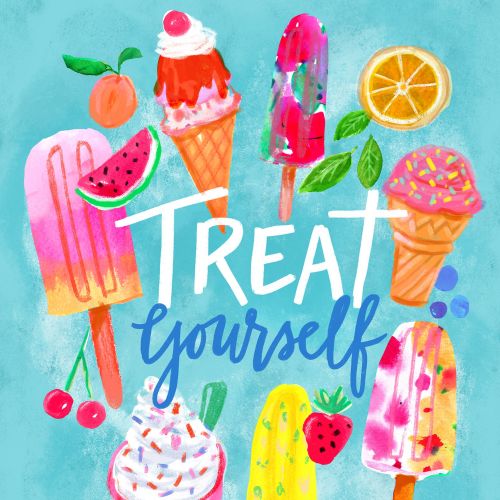 Lettering art of treat yourself 