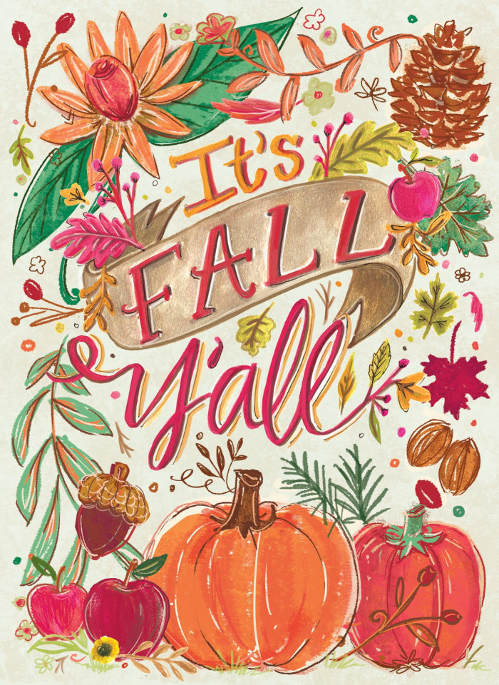Calligraphy art of it's fall y'all 