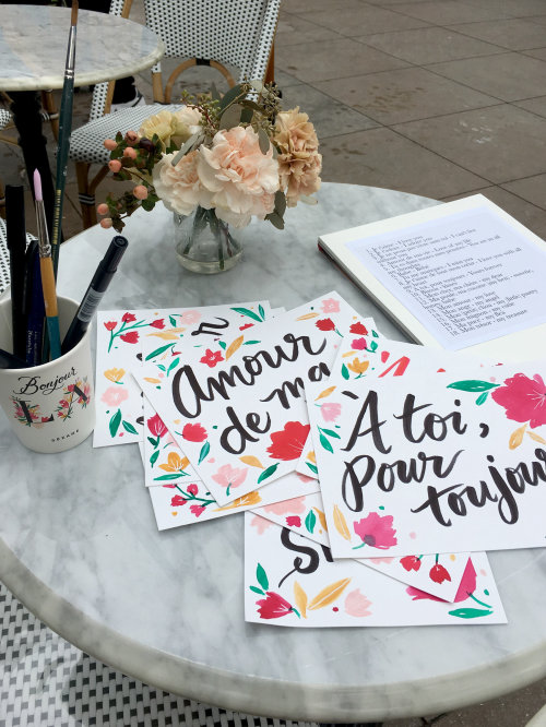 Hand lettering of amour de ma
