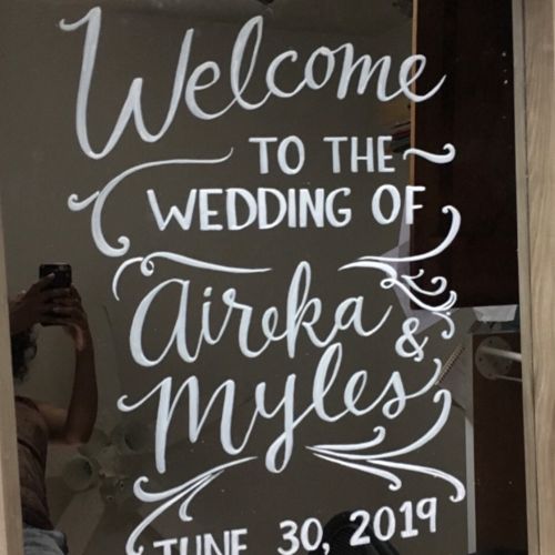 Calligraphy of welcome to the wedding 