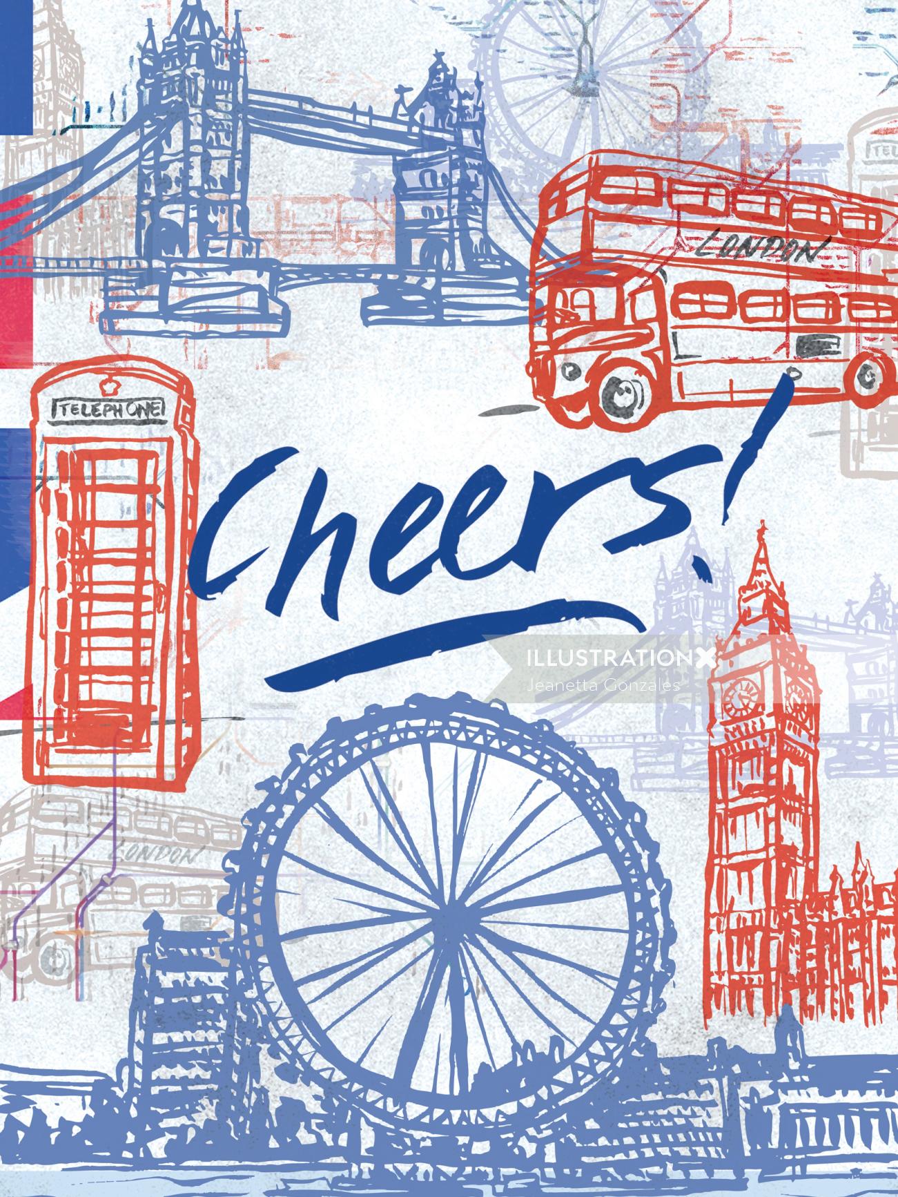 Hand lettering art of cheers