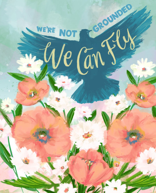 Conceptual lettering art of we can fly 