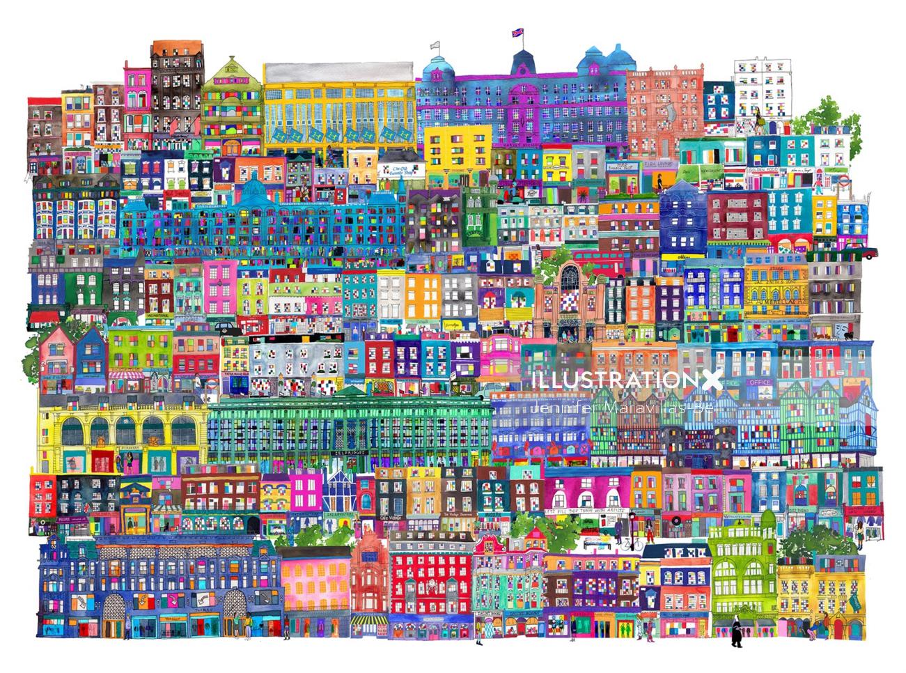 Pintura del paisaje urbano de Londres