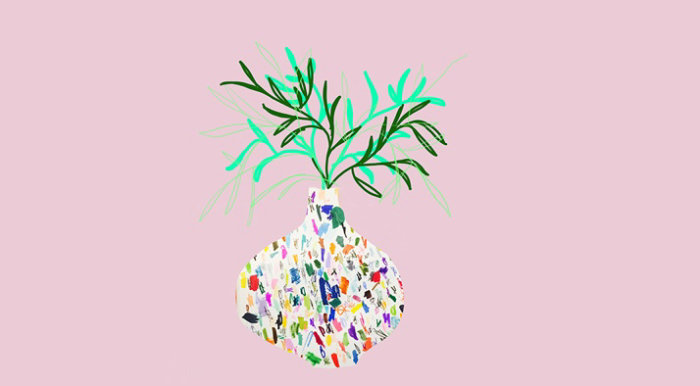 花瓶で育つ植物のGIFアニメーション