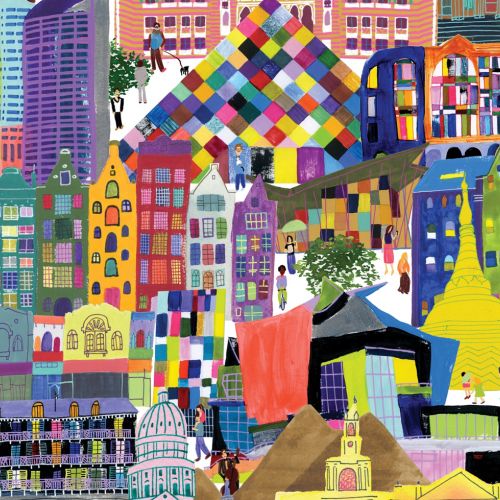 Puzzle design of Iconic buildings around the world 