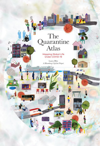 Diseño de portada del libro The Quarantine Atlas