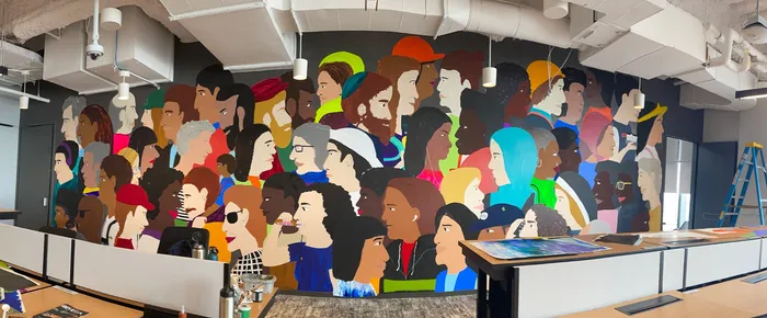 Diversity mural painting by Jennifer Maravillas-Bell