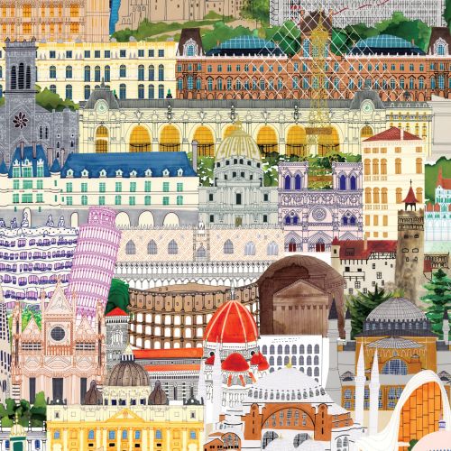 Global Wonders: Stunning architectural painting