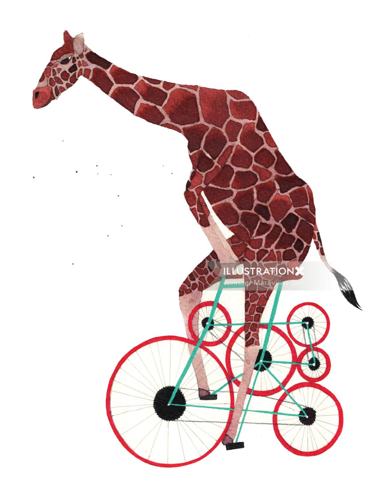 Ilustração de girafa por Jennifer Maravillas