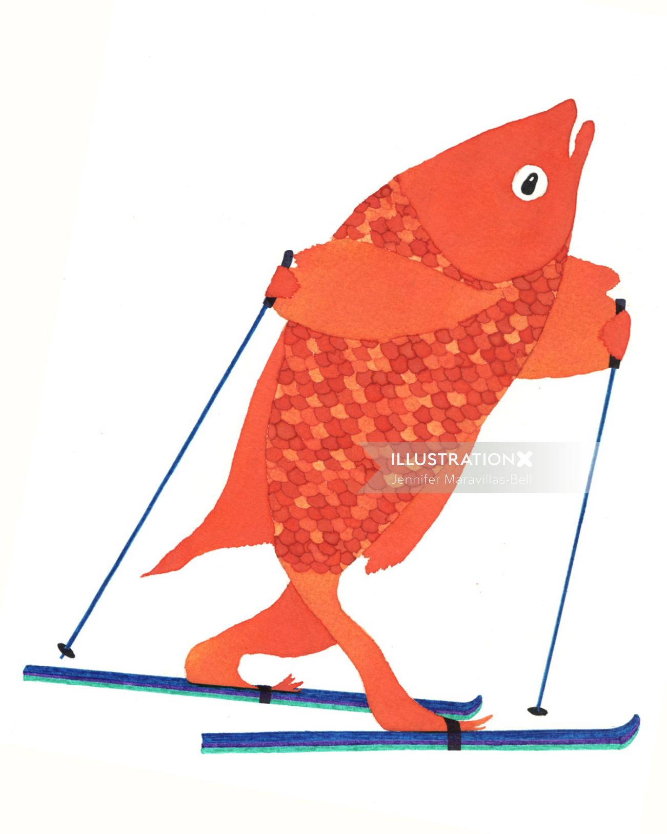 An illustration of skating fish