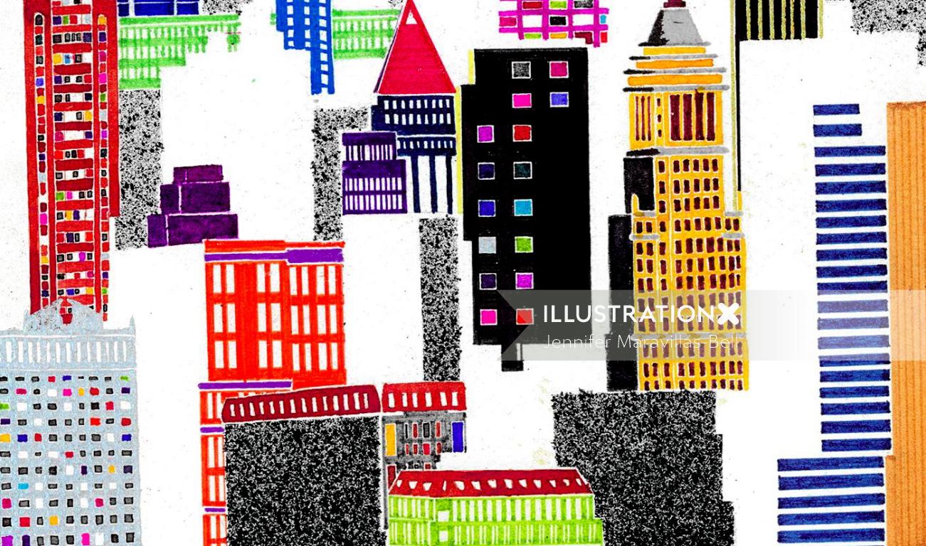 Buildings illustration by Jennifer Maravillas