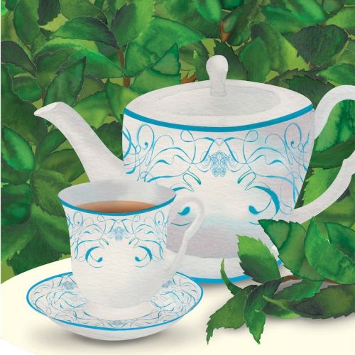 Tea cup and pot illustration by Jennifer Maravillas