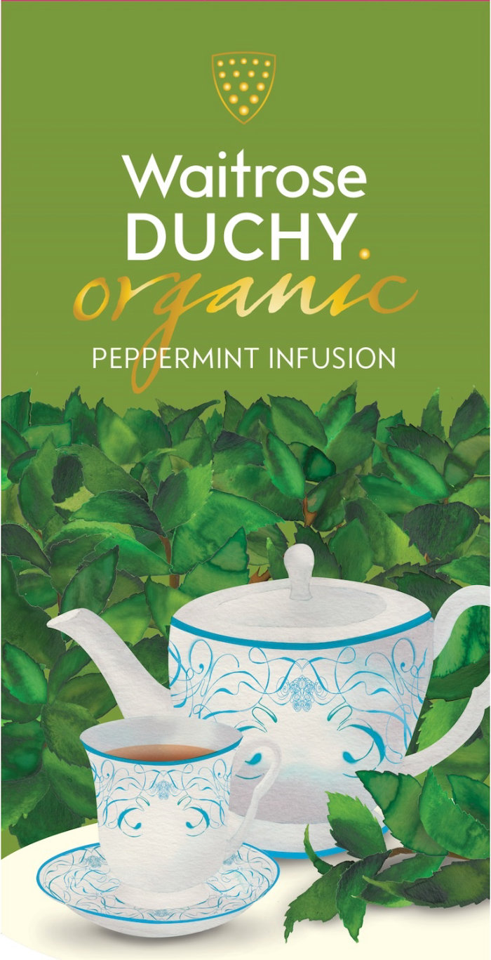 Label for Waitrose Duchy Organic - Peppermint Infusion
