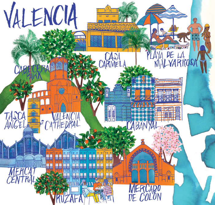 An illustration of Valencia city