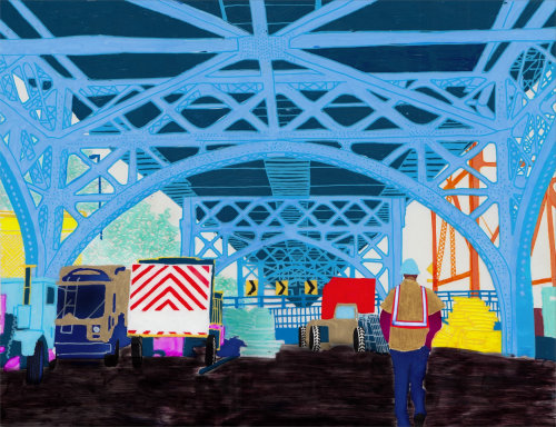 An illustration of railway foot over bridge