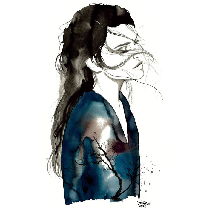 Sad Girl fashion illustration by Jessica durrant