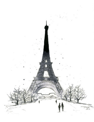 Torre Eiffel preto e branco