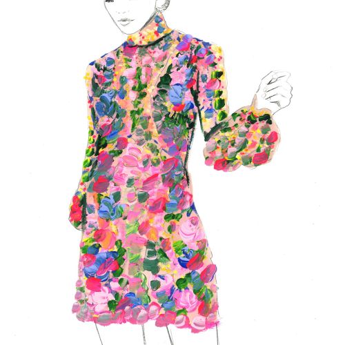 Beauty fashion floral pattern dress