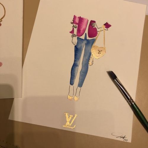 Live event drawing stylish jeans