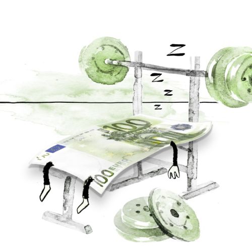 Gym equipment watercolor painting 