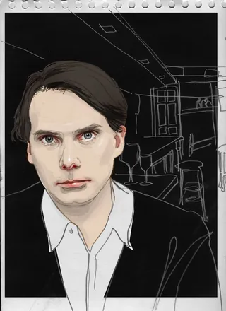 Digital portrait of a young man with dark hair by Jessine Hein