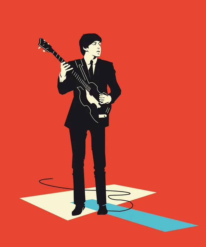 Silhouette of man playing electric guitar on stage by Jessine Hein