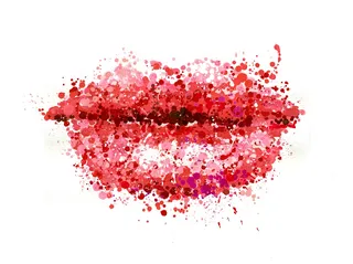 Fashion illustration of rose lips 